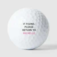 Pink Name Personalized Golf Balls