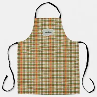 Green Orange Gingham Apron