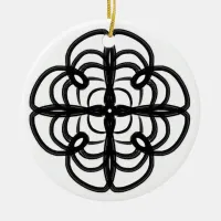 Black and White #22 Looptyloo Doodle Ceramic Ornament