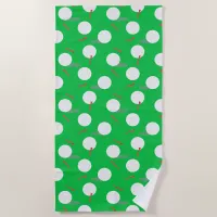 Golf Balls and Tees Pattern, Fun Golfer Beach Towel