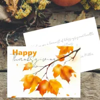 Serene Fall Maple Leaves Happy Thanksgiving Card