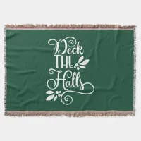 deck the halls Typography Holidays Throw Blanket