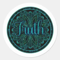 Virtue Truth Mandala Classic Round Sticker