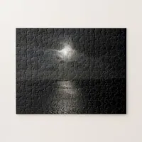 Mysterious white sun in black sky jigsaw puzzle
