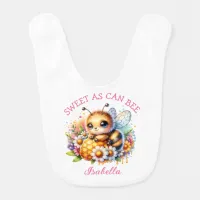 Sweet as Can Be | Honey bee and Flowers Baby Bib