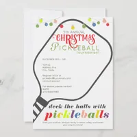 Deck the Halls Pickleball Christmas Tournament Invitation