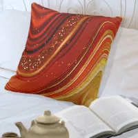 Abstract Agate V2 Hot Orange ID827 Throw Pillow