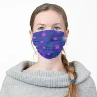 Geometric Harmony in Blues and Purples Adult Cloth Face Mask