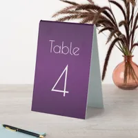 Purple Gradient Wedding Number Table Tent Sign