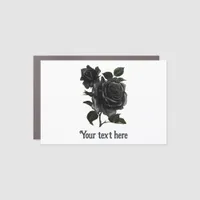 Vintage Gothic Black Roses Personalised Car Magnet