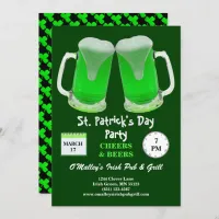St Patrick's Day Party Green Frosty Cheers Invitation