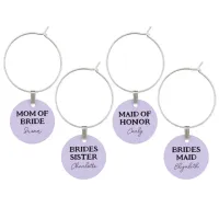 Minimalist Bridal Party Personalized Name Lilac Wine Charm