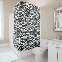 Crisp Black and White Snowflake pattern  Shower Curtain