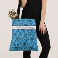 Geometric Black and Blue Art Supply Tote Bag