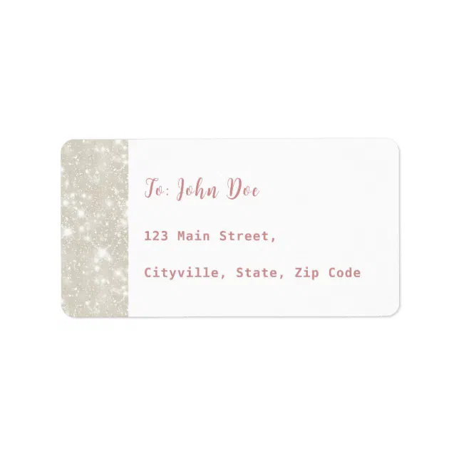 Modern Glitter Dusty Pink Grad Return Address Label