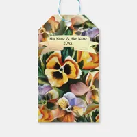 Graceful Stylish Gorgeous  Pansies Personalize Gift Tags