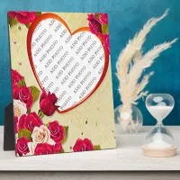 Roses and Heart Frame Add Your Photo Plaque