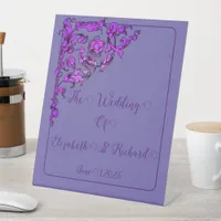 Romantic, Vintage, Antique Purple Wedding Pedestal Sign