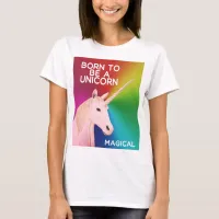 Born to Be a Unicorn Statue Head Magical Rainbow T-Shirt