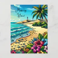 Tropical Ocean Missing You Vacation  Postcard