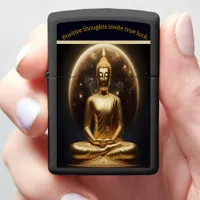 Moonlit Golden Buddha. AI art Zippo Lighter