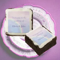 Rainbow of hope, pastel wedding  brownie