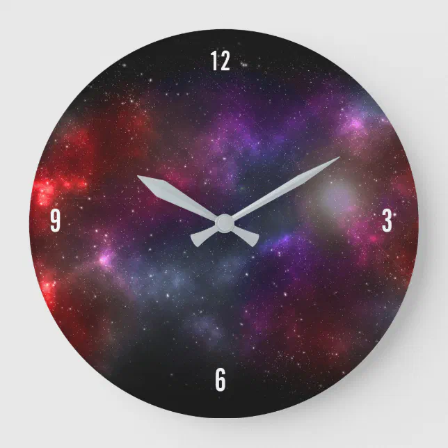 Starfield with Multicolored Cosmic Dust Large Clock