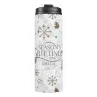 Boho Twigs & Pinecone Christmas ID986 Thermal Tumbler