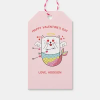 Mermaid Cat Cute Personalized Valentine Gift Tags