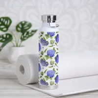 Blue Hydrangea Flower Design Water Bottle