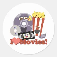 I Heart Movies! Classic Round Sticker