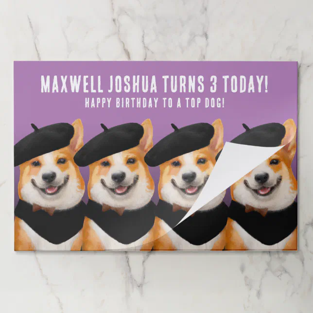 Cute Chic Corgi Dogs Wish You Happy Birthday Paper Pad