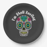 Decorated Abstract Skull Paper Plates