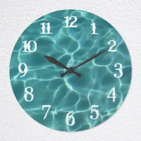 White Splash Numbers Swimming Pool Large Clock