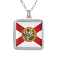 Florida State Flag Silver Plated Necklace