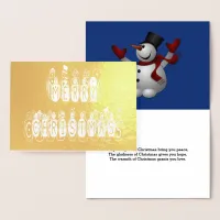 Merry Christmas Snow People Font and Verse, ZAtoZ Foil Card