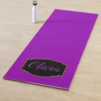 Vibrant, Bold Fuchsia Purple Personalized Yoga Mat