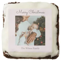 Pretty Pastel Pink Merry Christmas Photo Brownie