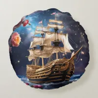 HMS Victory Lord Nelsons Ship  Round Pillow