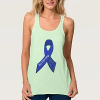 Stay Strong ME/CFS Warrior Blue Awareness Ribbon Tank Top