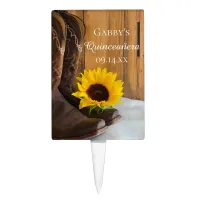 Country Sunflower Western Quincea&#241;era Cake Topper