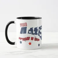 Proud American Distressed Font and American Flag Mug