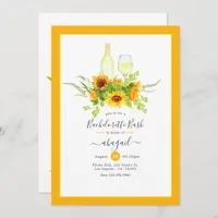 Sunflower Wine Bachelorette Extravaganza Invitation