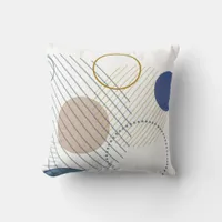 Abstract blue and gold throw pillow