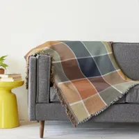 Trendy Modern Fall Color Block Throw Blanket