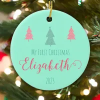 Enchanted First Christmas - Baby's Keepsake  Ceramic Ornament