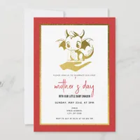 Born In Year of the Dragon Red First Mother' Day Invitation