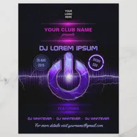 DJ Music and Dance Gig add photos and logo invite Flyer