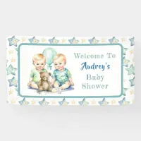 Watercolor Twin Boys Baby Shower | Oh, Boys! Banner