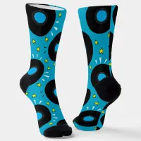 DJ Vinyl Records Retro Pattern Socks